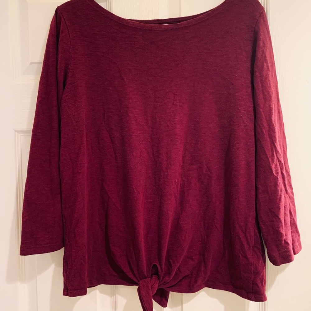 Wine colored top with knot